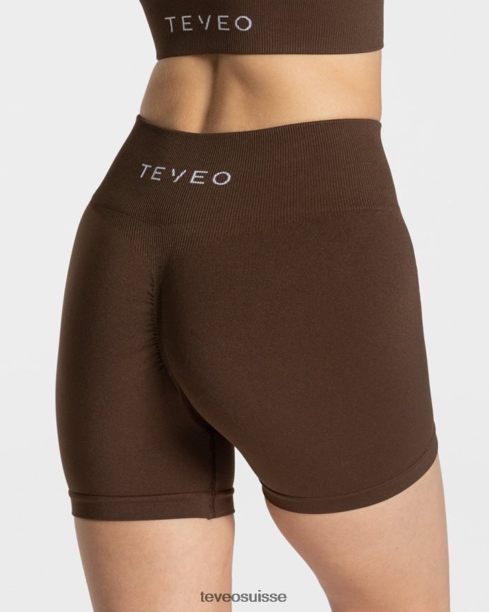 vêtements femmes TEVEO 40204P214 short scrunch intemporel marron foncé