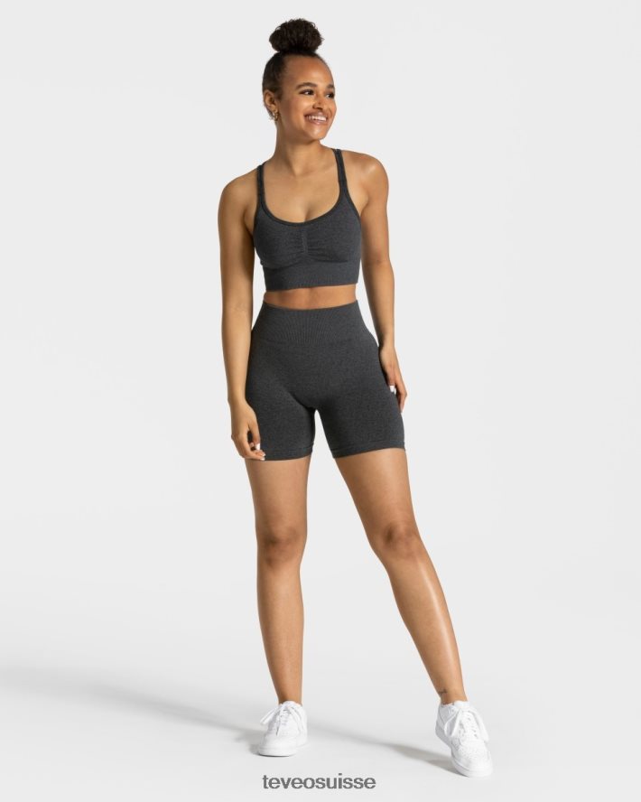 vêtements femmes TEVEO 40204P215 short scrunch intemporel gris foncé