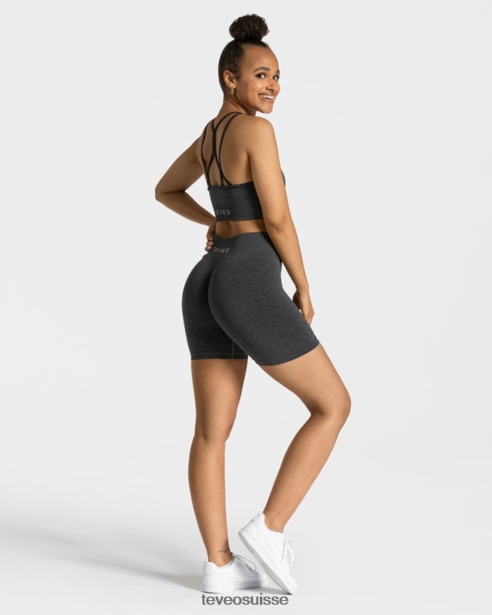vêtements femmes TEVEO 40204P215 short scrunch intemporel gris foncé