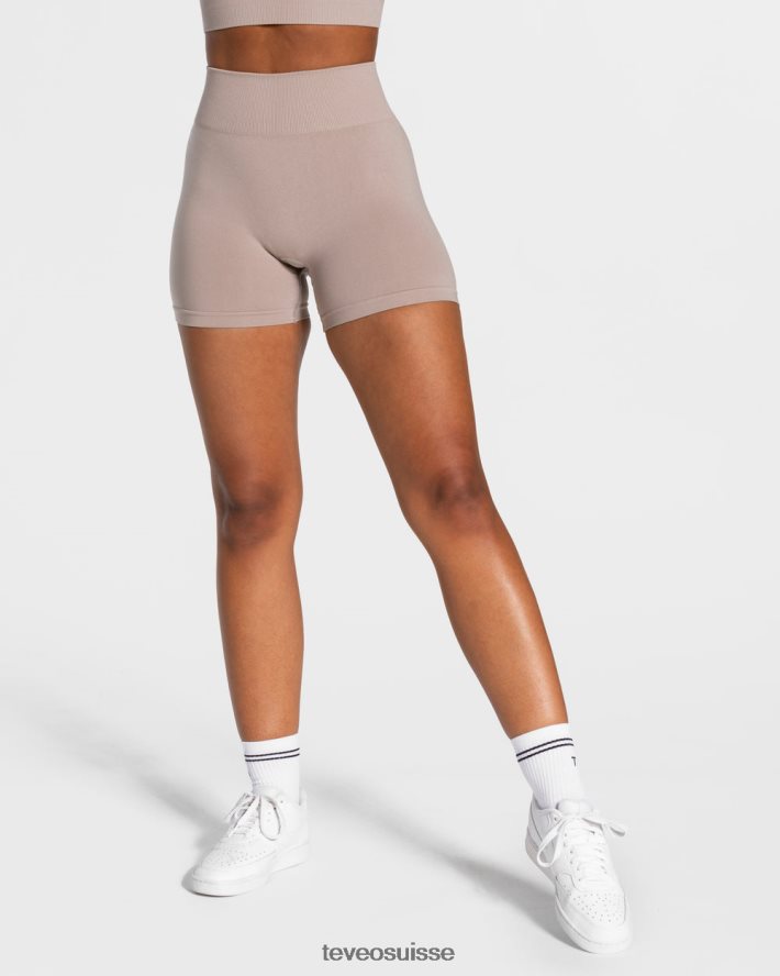 vêtements femmes TEVEO 40204P216 short scrunch intemporel poussière