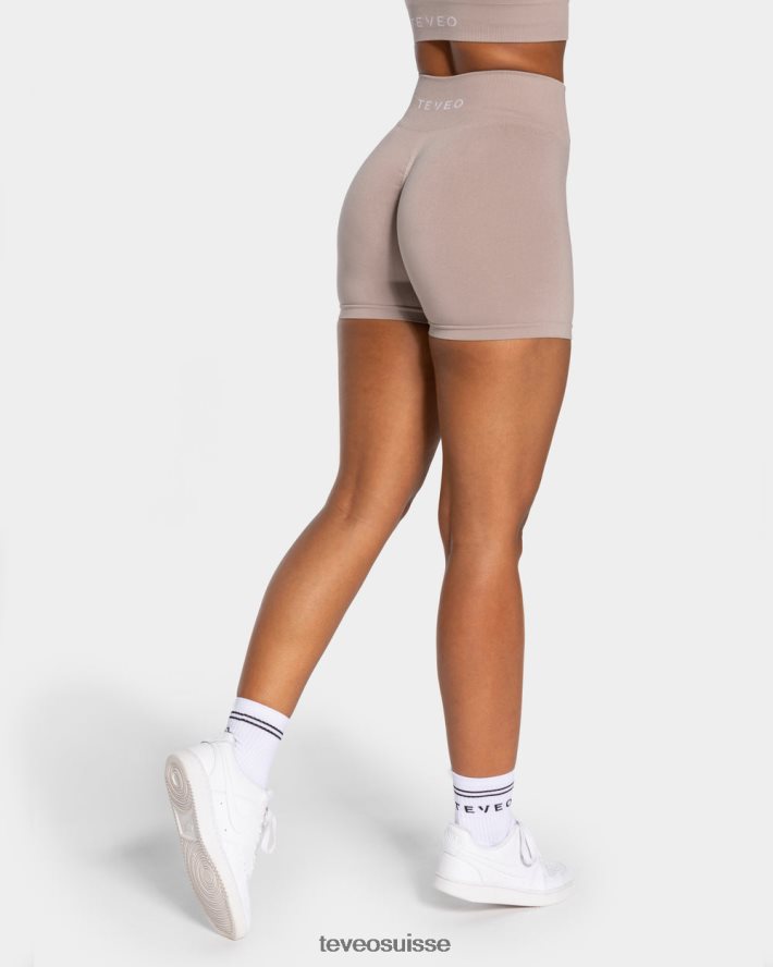 vêtements femmes TEVEO 40204P216 short scrunch intemporel poussière