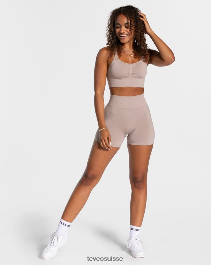 vêtements femmes TEVEO 40204P216 short scrunch intemporel poussière