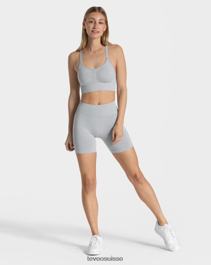 vêtements femmes TEVEO 40204P217 short scrunch intemporel gris clair