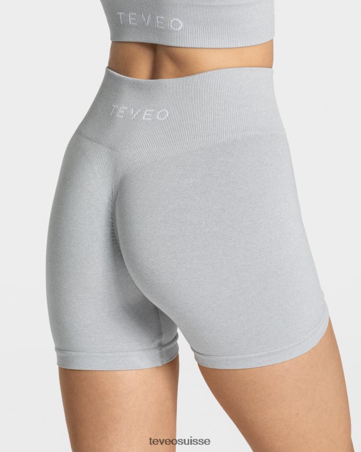vêtements femmes TEVEO 40204P217 short scrunch intemporel gris clair