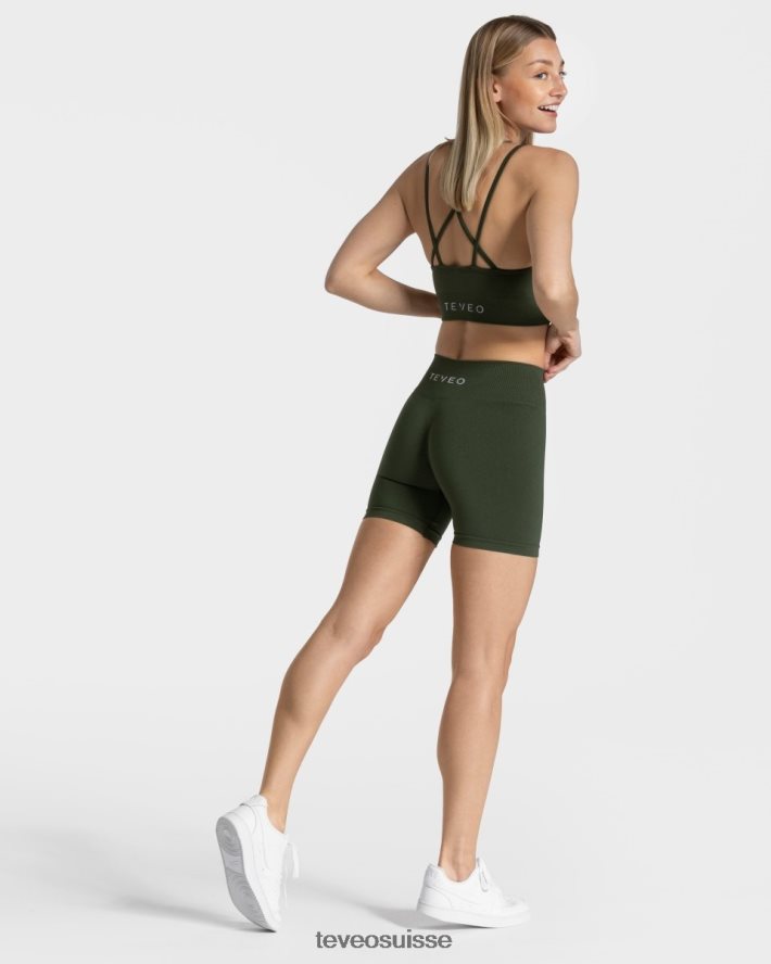 vêtements femmes TEVEO 40204P218 short scrunch intemporel kaki