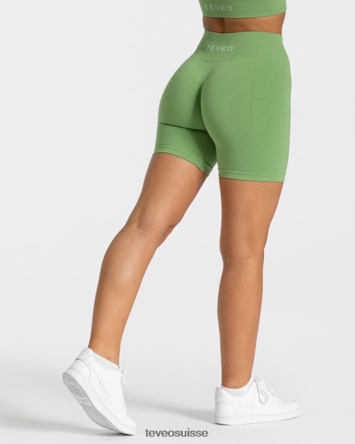 vêtements femmes TEVEO 40204P219 short scrunch intemporel olive