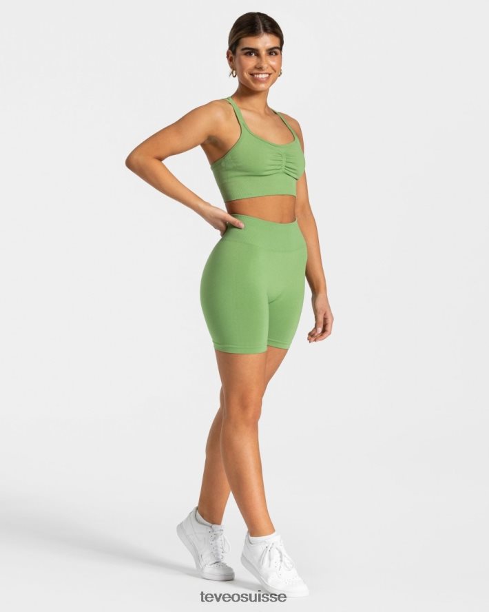 vêtements femmes TEVEO 40204P219 short scrunch intemporel olive