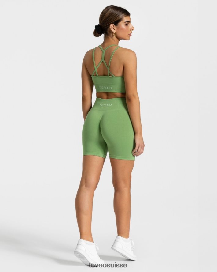 vêtements femmes TEVEO 40204P219 short scrunch intemporel olive