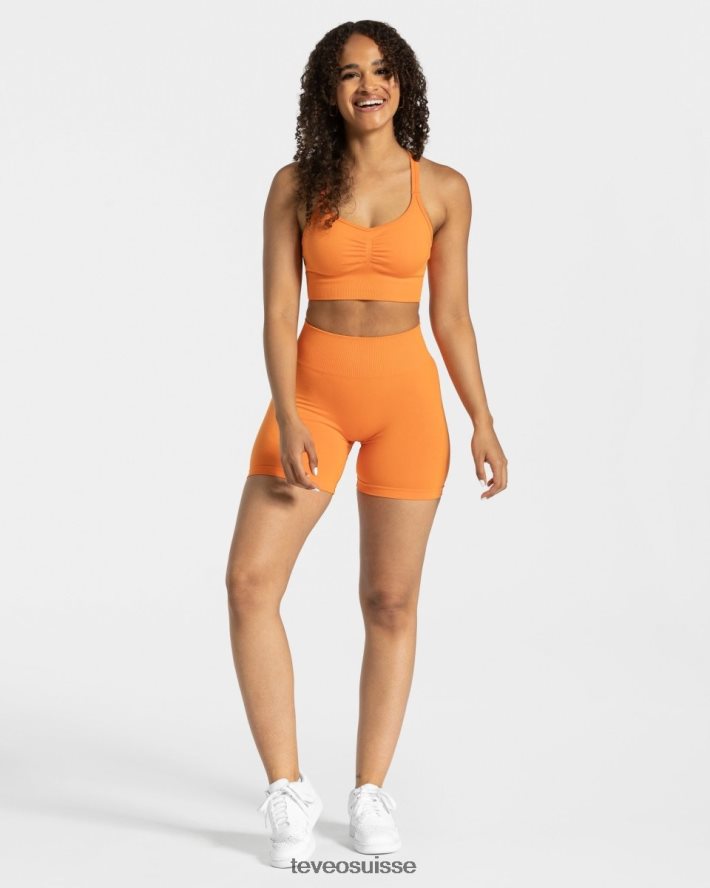 vêtements femmes TEVEO 40204P220 short scrunch intemporel orange