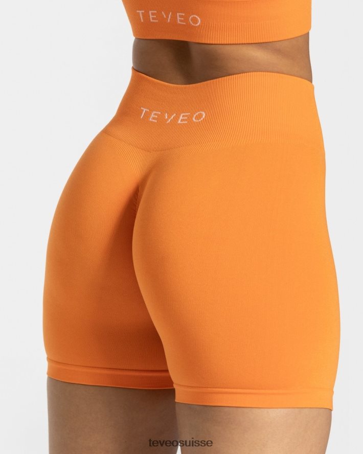 vêtements femmes TEVEO 40204P220 short scrunch intemporel orange