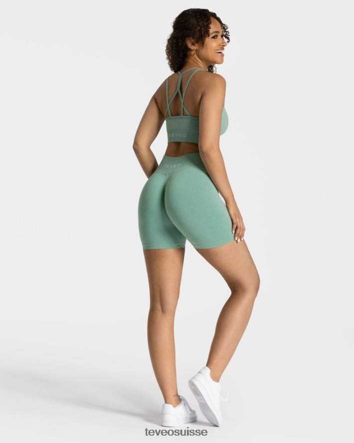 vêtements femmes TEVEO 40204P222 short scrunch intemporel sage