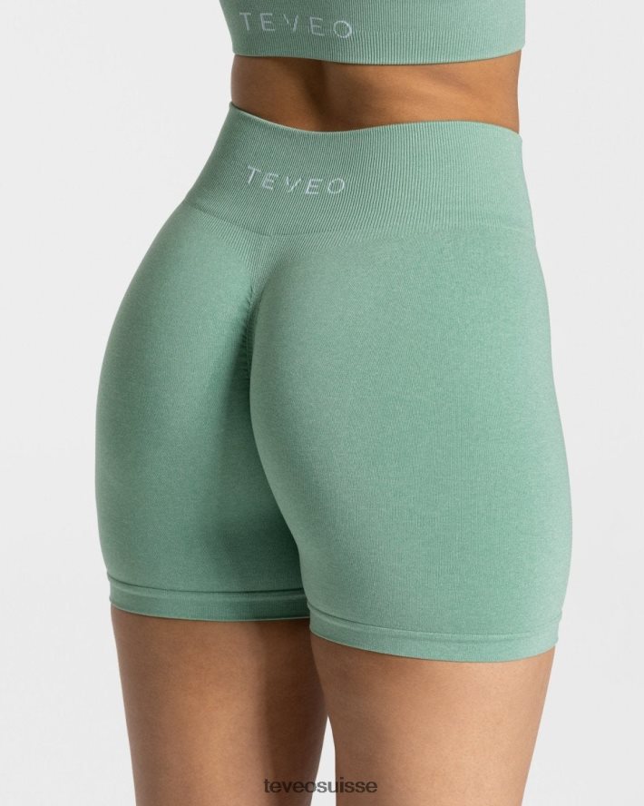 vêtements femmes TEVEO 40204P222 short scrunch intemporel sage