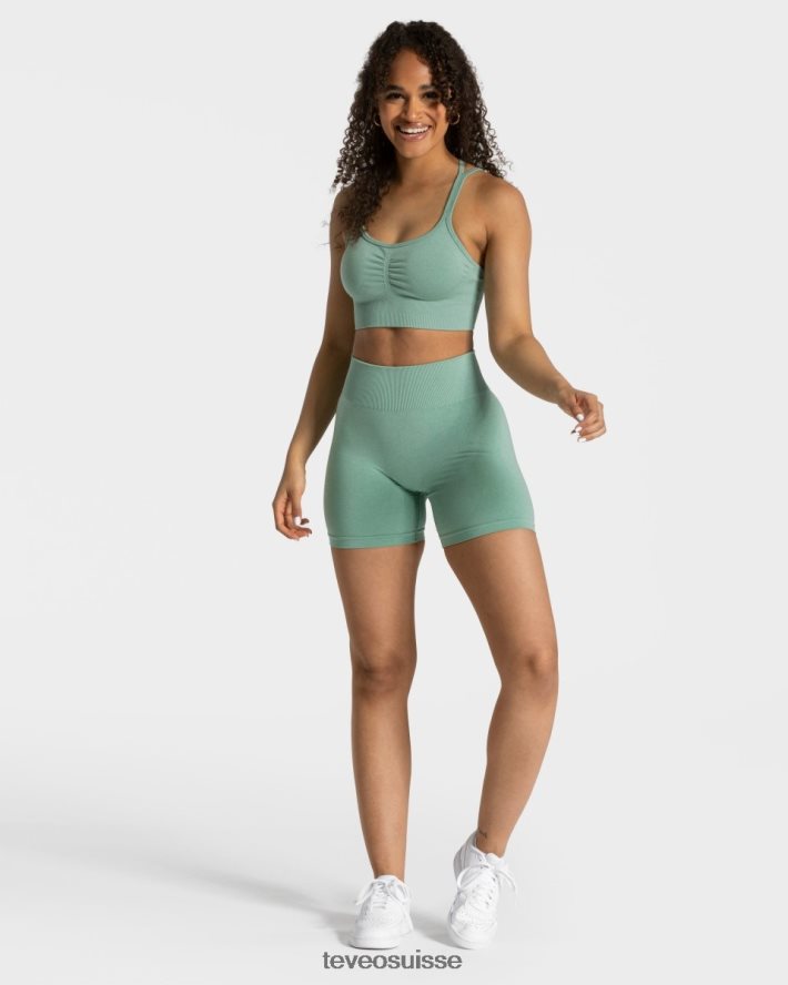 vêtements femmes TEVEO 40204P222 short scrunch intemporel sage