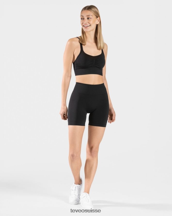 vêtements femmes TEVEO 40204P223 short scrunch intemporel noir