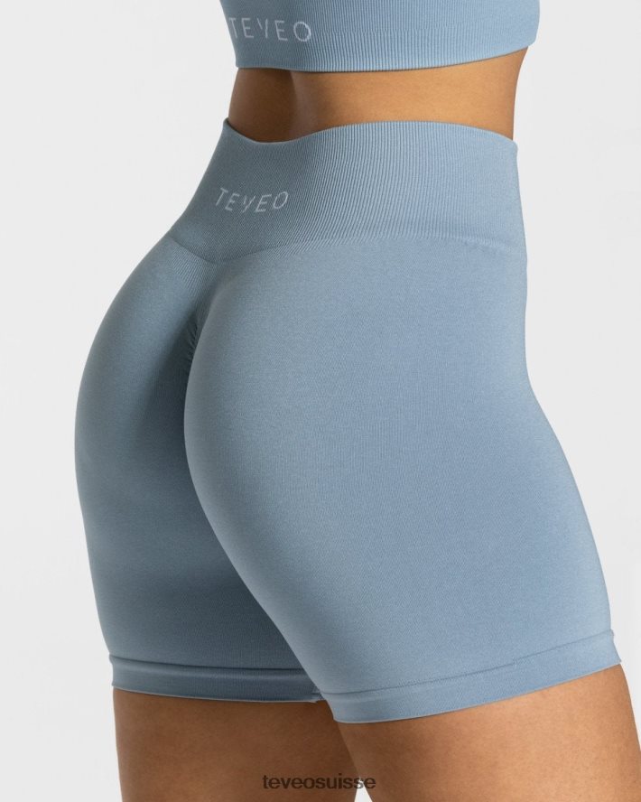 vêtements femmes TEVEO 40204P225 short scrunch intemporel bleu acier