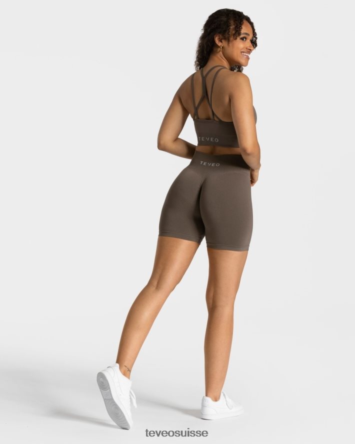 vêtements femmes TEVEO 40204P226 short scrunch intemporel taupe