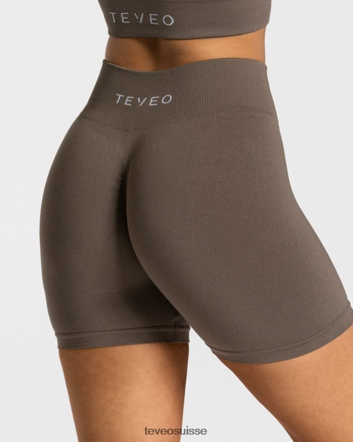 vêtements femmes TEVEO 40204P226 short scrunch intemporel taupe