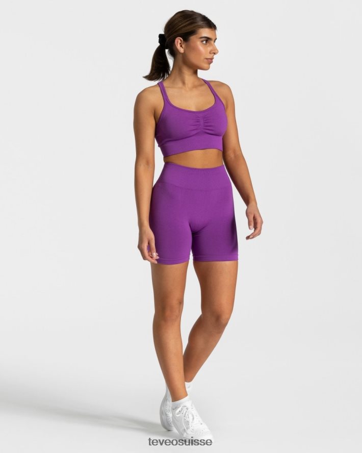 vêtements femmes TEVEO 40204P227 short scrunch intemporel violet