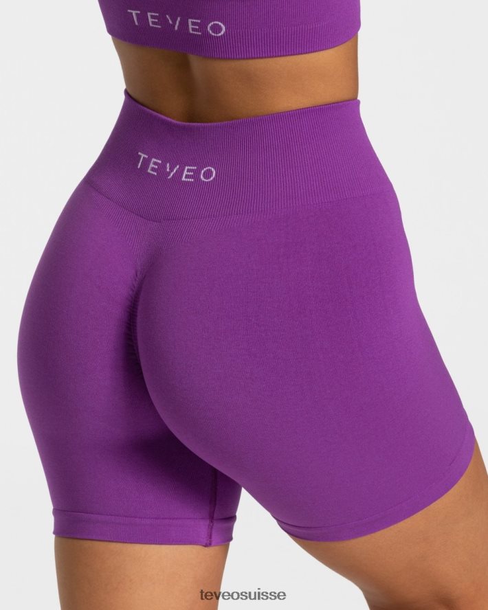 vêtements femmes TEVEO 40204P227 short scrunch intemporel violet