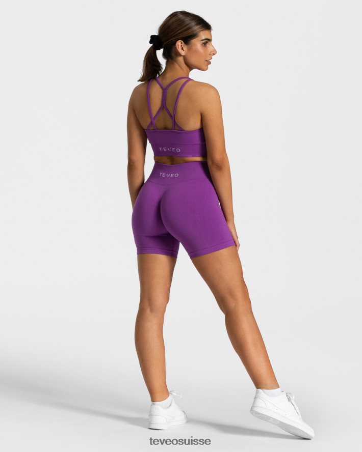 vêtements femmes TEVEO 40204P227 short scrunch intemporel violet