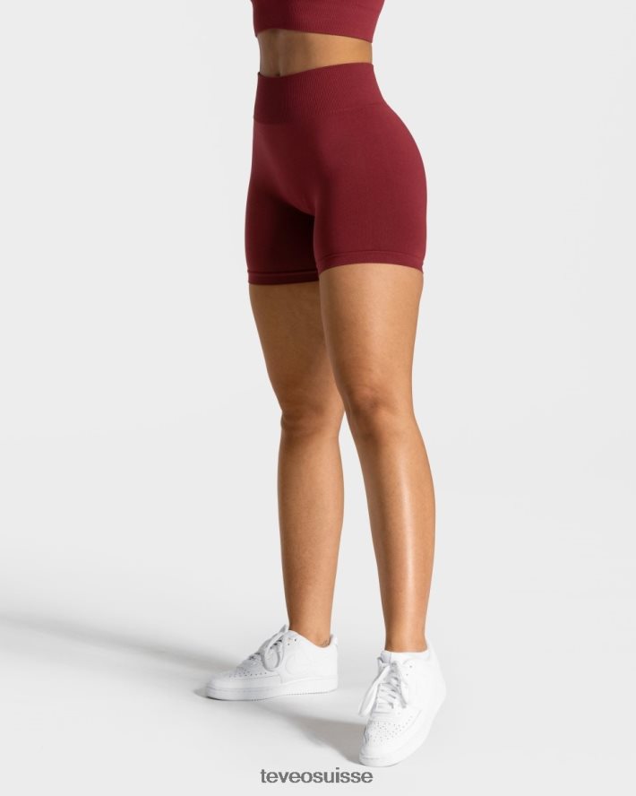 vêtements femmes TEVEO 40204P228 short scrunch intemporel vin rouge