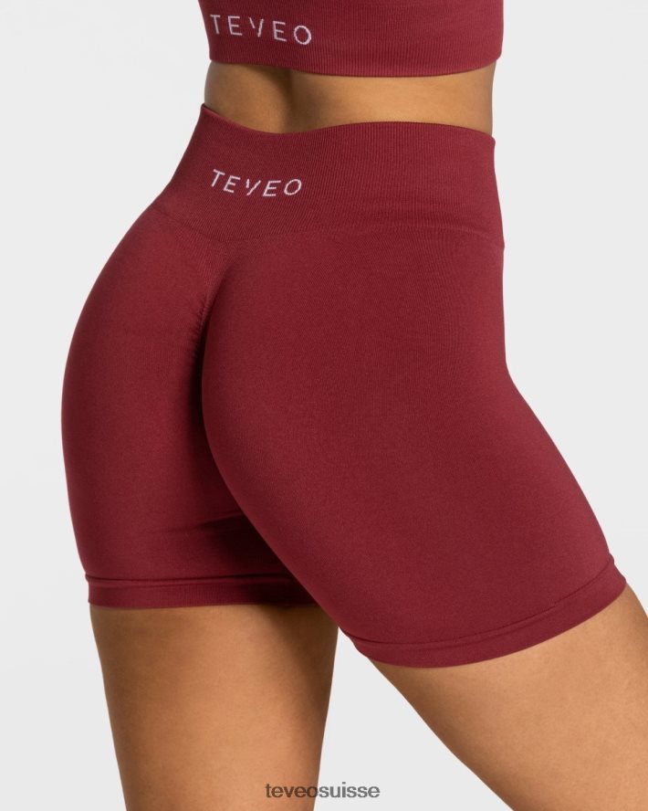 vêtements femmes TEVEO 40204P228 short scrunch intemporel vin rouge