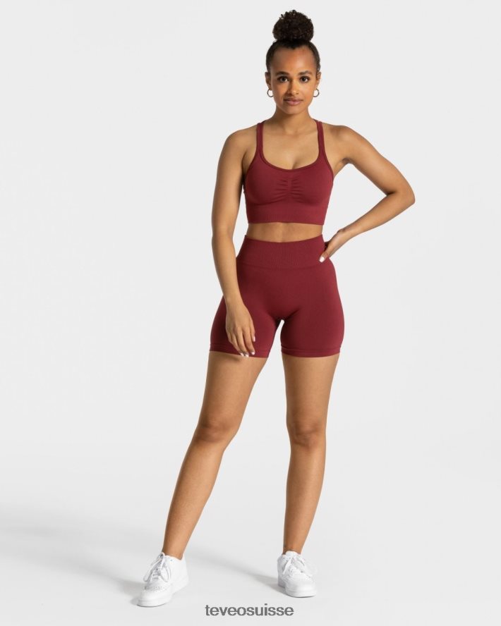vêtements femmes TEVEO 40204P228 short scrunch intemporel vin rouge