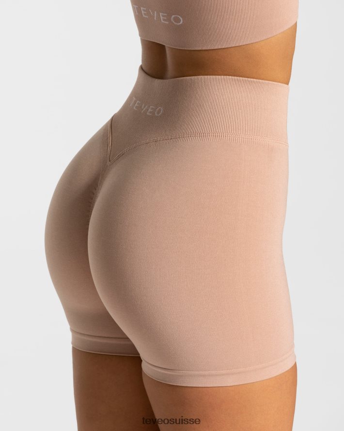 vêtements femmes TEVEO 40204P229 short scrunch tendance rose poussiéreux
