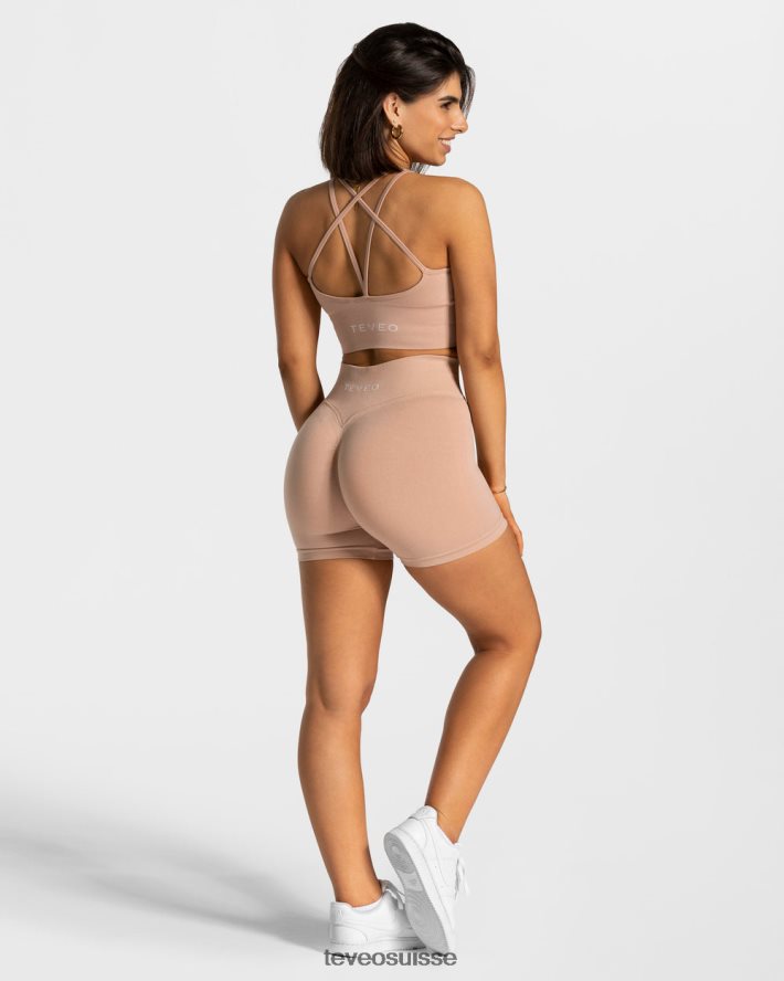 vêtements femmes TEVEO 40204P229 short scrunch tendance rose poussiéreux