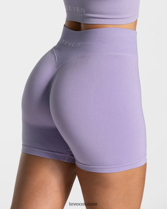 vêtements femmes TEVEO 40204P232 short scrunch tendance lilas