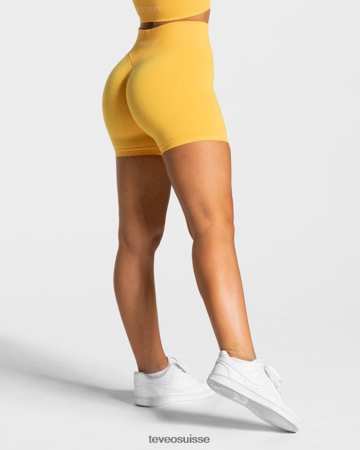 vêtements femmes TEVEO 40204P233 short scrunch tendance jaune