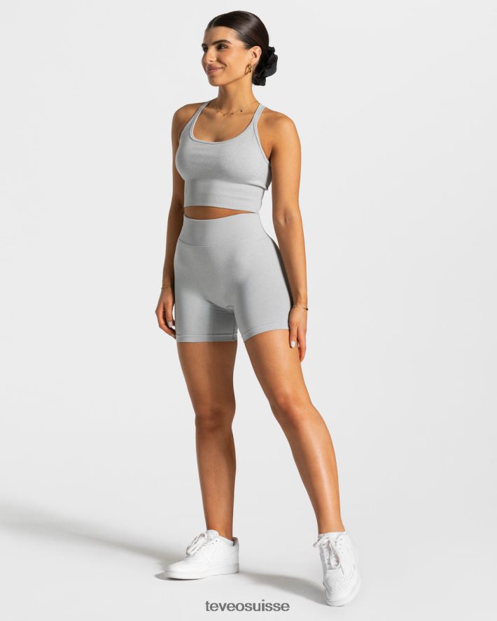 vêtements femmes TEVEO 40204P235 short scrunch tendance gris clair