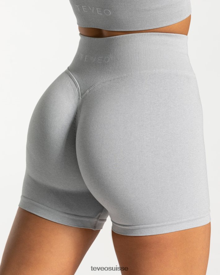 vêtements femmes TEVEO 40204P235 short scrunch tendance gris clair