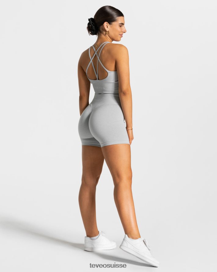 vêtements femmes TEVEO 40204P235 short scrunch tendance gris clair