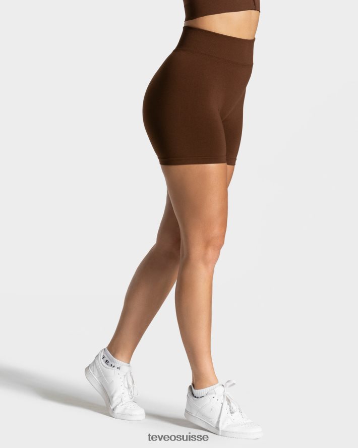 vêtements femmes TEVEO 40204P236 short scrunch tendance café