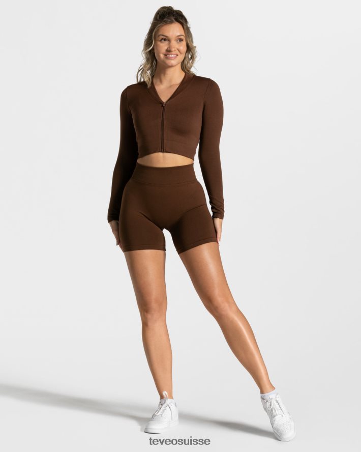 vêtements femmes TEVEO 40204P236 short scrunch tendance café