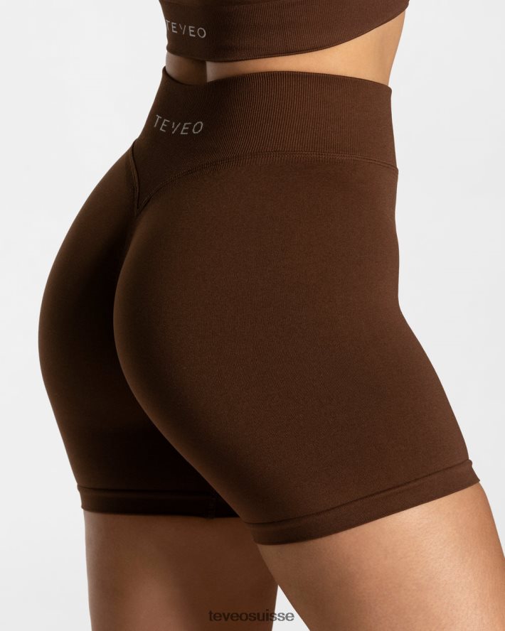 vêtements femmes TEVEO 40204P236 short scrunch tendance café