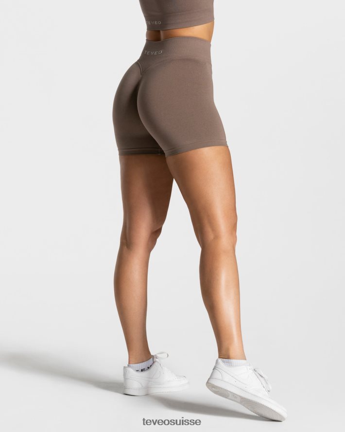 vêtements femmes TEVEO 40204P238 short scrunch tendance moka