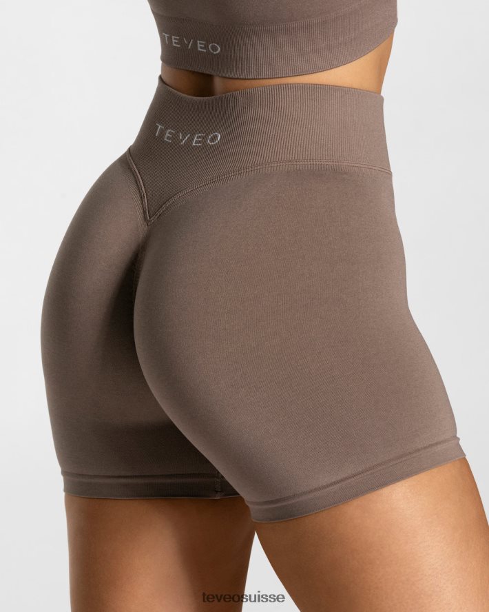 vêtements femmes TEVEO 40204P238 short scrunch tendance moka