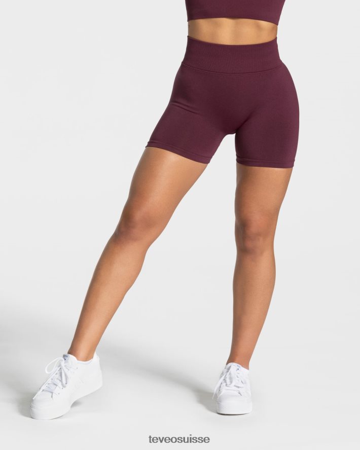 vêtements femmes TEVEO 40204P239 short scrunch tendance prune