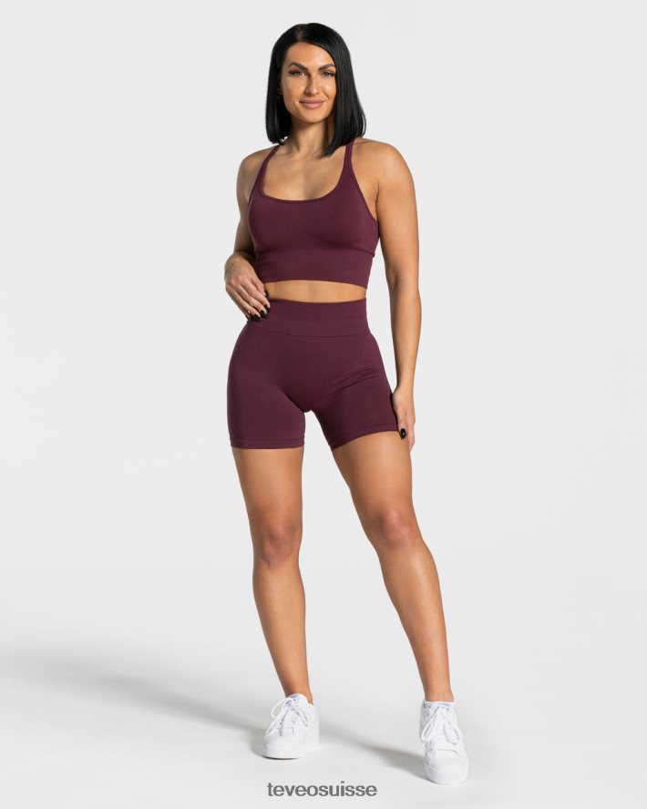 vêtements femmes TEVEO 40204P239 short scrunch tendance prune