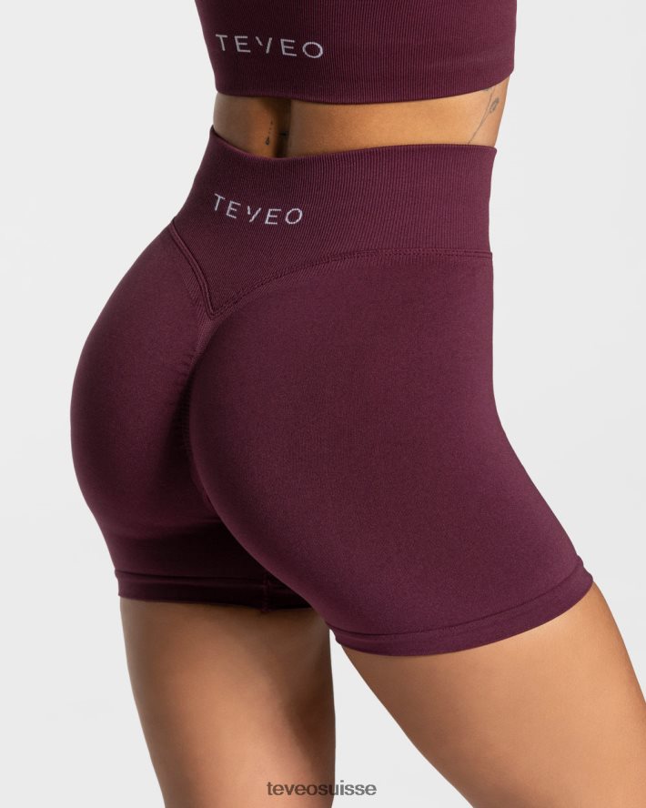 vêtements femmes TEVEO 40204P239 short scrunch tendance prune