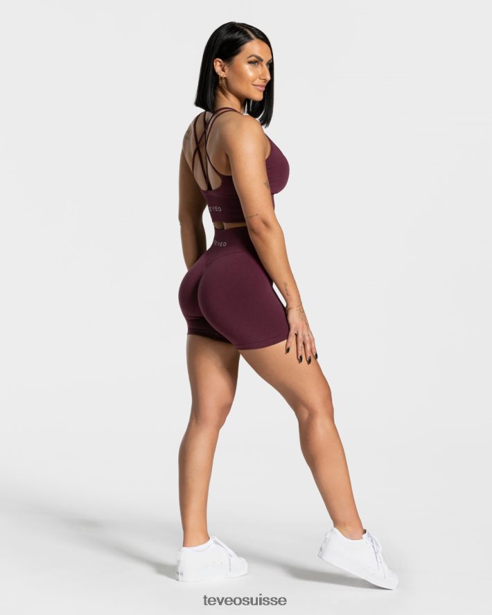 vêtements femmes TEVEO 40204P239 short scrunch tendance prune