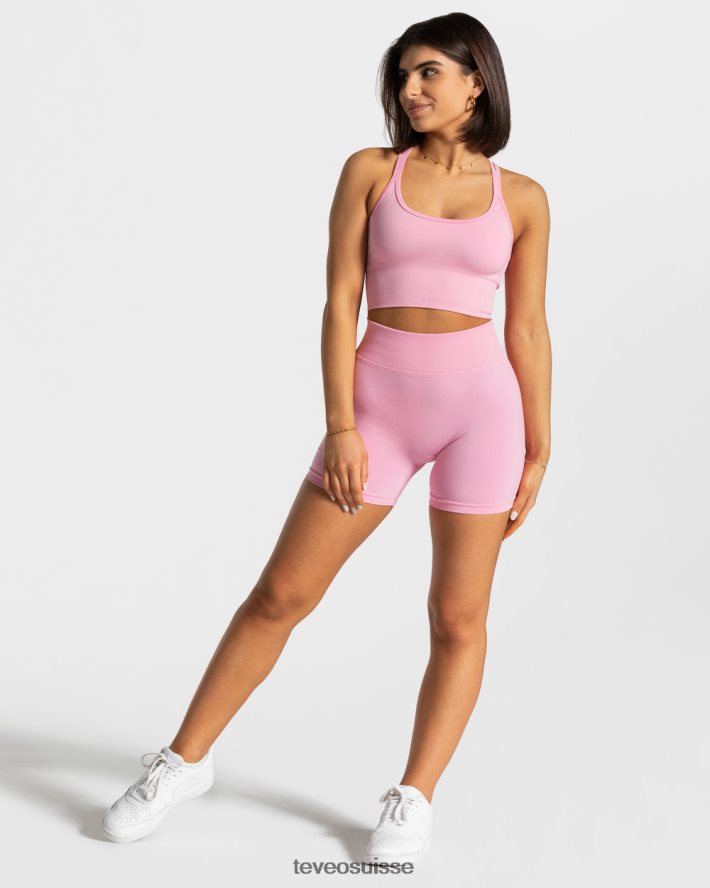 vêtements femmes TEVEO 40204P240 short scrunch tendance rose