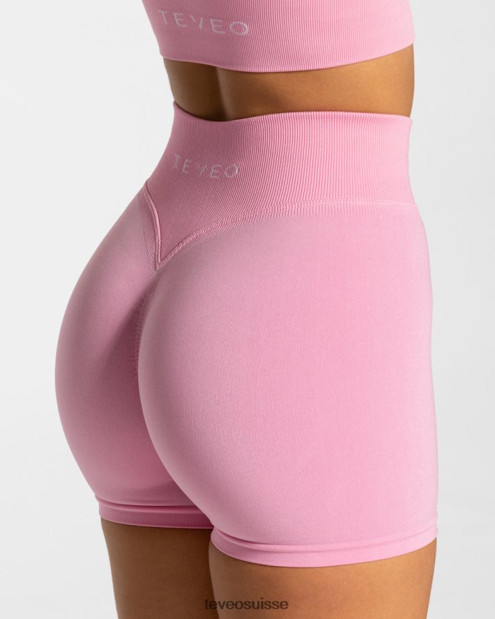 vêtements femmes TEVEO 40204P240 short scrunch tendance rose
