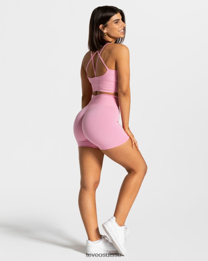 vêtements femmes TEVEO 40204P240 short scrunch tendance rose