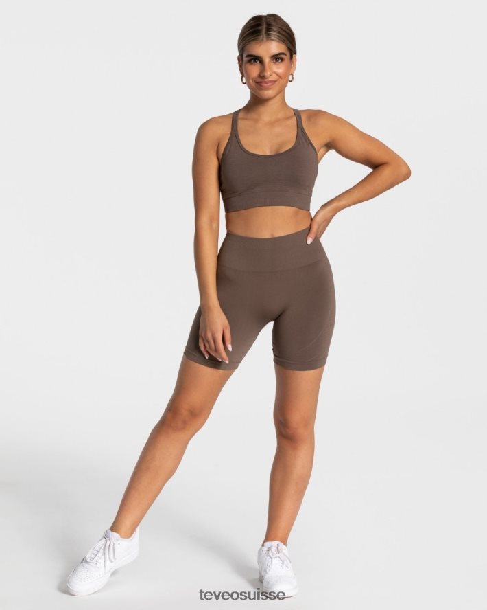 vêtements femmes TEVEO 40204P247 vrai court brun