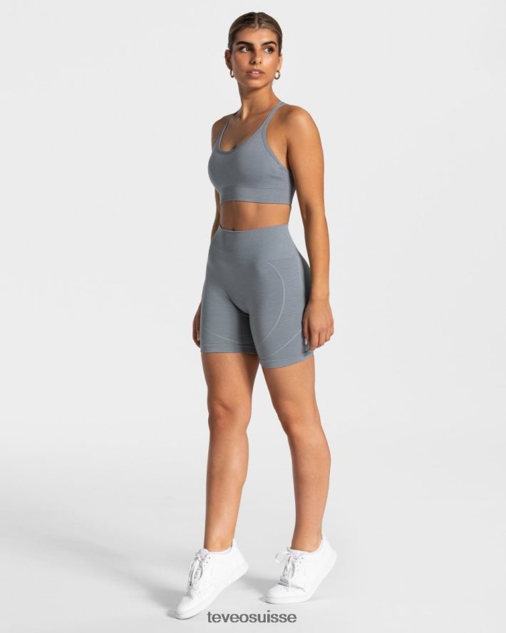 vêtements femmes TEVEO 40204P253 vrai court bleu acier