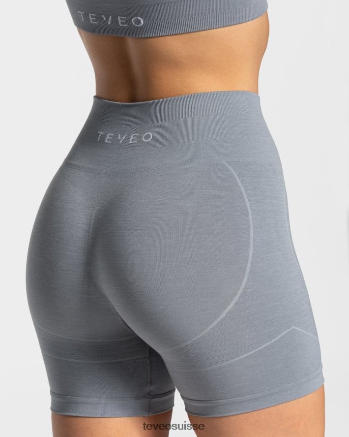 vêtements femmes TEVEO 40204P253 vrai court bleu acier