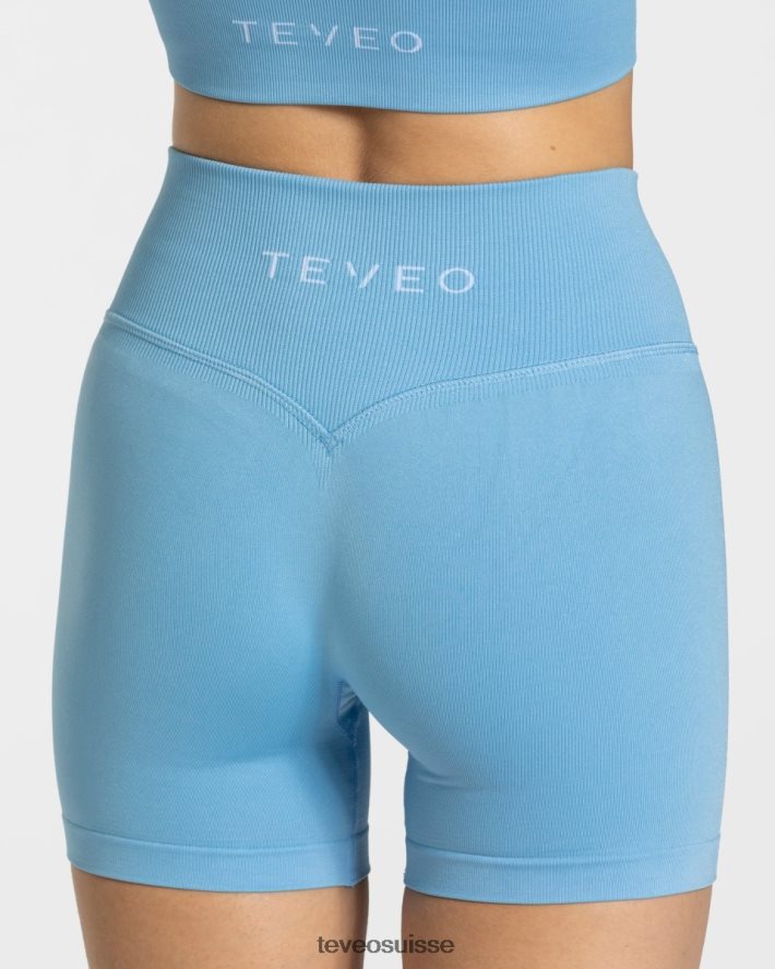 vêtements femmes TEVEO 40204P255 mini short sensation bleu bébé